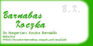 barnabas koczka business card