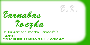 barnabas koczka business card